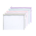Sobre Plástico Deli A4 Cierre Cremallera colores pasteles *UMV-1pack de 10 unid*